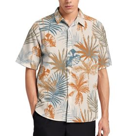 AILLOSA YH-455 Aloha Hawaii 3D Desen Kısa Kollu Erkek Gömlek