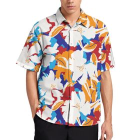 AILLOSA YH-459 Aloha Hawaii 3D Desen Kısa Kollu Erkek Gömlek