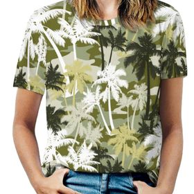 AILLOSA YH-460 Tamamı Baskılı Kısa Kollu Yuvarlak Yaka Kadın T-shirt
