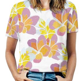 AILLOSA YH-463 Tamamı Baskılı Kısa Kollu Yuvarlak Yaka Kadın T-shirt