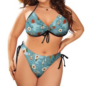 AILLOSA YH-469 Karın Kontrolü İki Parça Büyük Beden Kadın Bikini Seti