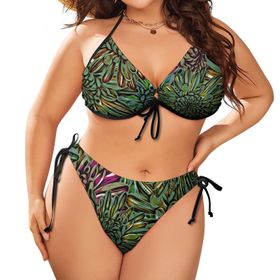 AILLOSA YH-47 Karın Kontrolü İki Parça Büyük Beden Kadın Bikini Seti
