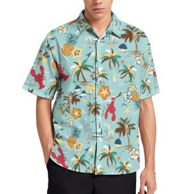 AILLOSA YH-471 Aloha Hawaii 3D Desen Kısa Kollu Erkek Gömlek