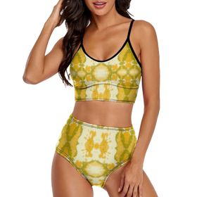 AILLOSA YH-479 Geniş Omuz Askılı Üçgen Bikini Üstü Alçak Bel İki Parça Kadın Bikini Seti