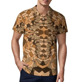AILLOSA YH-48 3D Baskılı Desen Kısa Kollu Polo Yaka Erkek T-shirt