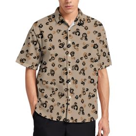 AILLOSA YH-486 Aloha Hawaii 3D Desen Kısa Kollu Erkek Gömlek