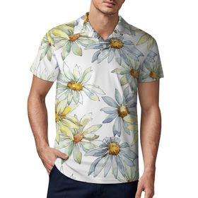 AILLOSA YH-490 3D Baskılı Desen Kısa Kollu Polo Yaka Erkek T-shirt