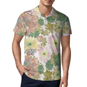 AILLOSA YH-495 3D Baskılı Desen Kısa Kollu Polo Yaka Erkek T-shirt