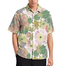 AILLOSA YH-495 Aloha Hawaii 3D Desen Kısa Kollu Erkek Gömlek