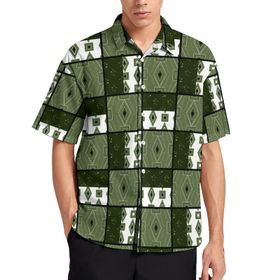 AILLOSA YH-496 Aloha Hawaii 3D Desen Kısa Kollu Erkek Gömlek