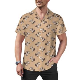 AILLOSA YH-497 Aloha Hawaii Çiçek Baskılı 3D Desen Kısa Kollu Erkek Gömlek