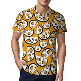 AILLOSA YH-499 3D Baskılı Desen Kısa Kollu Polo Yaka Erkek T-shirt