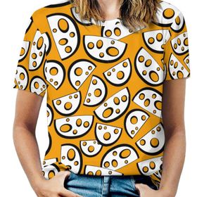 AILLOSA YH-499 Tamamı Baskılı Kısa Kollu Yuvarlak Yaka Kadın T-shirt