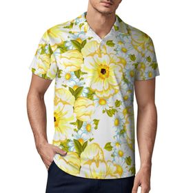 AILLOSA YH-505 3D Baskılı Desen Kısa Kollu Polo Yaka Erkek T-shirt