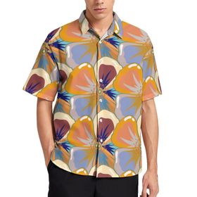 AILLOSA YH-507 Aloha Hawaii 3D Desen Kısa Kollu Erkek Gömlek