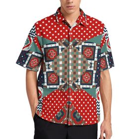 AILLOSA YH-509 Aloha Hawaii 3D Desen Kısa Kollu Erkek Gömlek