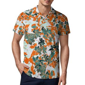 AILLOSA YH-51 3D Baskılı Desen Kısa Kollu Polo Yaka Erkek T-shirt