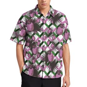 AILLOSA YH-510 Aloha Hawaii 3D Desen Kısa Kollu Erkek Gömlek
