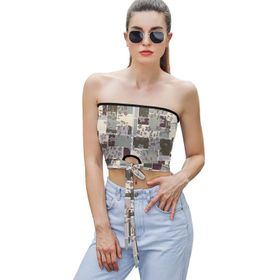 AILLOSA YH-511 Seksi File Tüp Üst Yaz Tube Top Tank Tops Kadın Askılı Üst Bluz