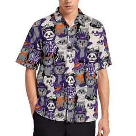 AILLOSA YH-512 Aloha Hawaii 3D Desen Kısa Kollu Erkek Gömlek