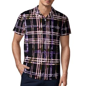 AILLOSA YH-514 3D Baskılı Desen Kısa Kollu Polo Yaka Erkek T-shirt