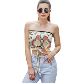 AILLOSA YH-514 Seksi File Tüp Üst Yaz Tube Top Tank Tops Kadın Askılı Üst Bluz