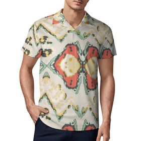 AILLOSA YH-515 3D Baskılı Desen Kısa Kollu Polo Yaka Erkek T-shirt