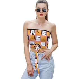 AILLOSA YH-516 Seksi File Tüp Üst Yaz Tube Top Tank Tops Kadın Askılı Üst Bluz