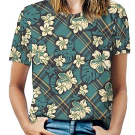 AILLOSA YH-518 Tamamı Baskılı Kısa Kollu Yuvarlak Yaka Kadın T-shirt