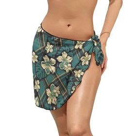 AILLOSA YH-518 Wrap Sarong Beyaz Siyah Kadın Plaj Elbise