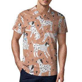 AILLOSA YH-520 3D Baskılı Desen Kısa Kollu Polo Yaka Erkek T-shirt