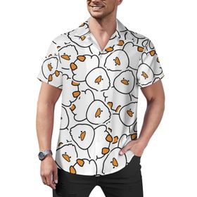 AILLOSA YH-521 Aloha Hawaii Çiçek Baskılı 3D Desen Kısa Kollu Erkek Gömlek