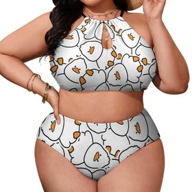 AILLOSA YH-521 Geniş Askılı Orta Bel Büyük Beden Kadın Bikini Seti