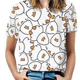 AILLOSA YH-521 Tamamı Baskılı Kısa Kollu Yuvarlak Yaka Kadın T-shirt
