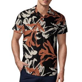 AILLOSA YH-525 3D Baskılı Desen Kısa Kollu Polo Yaka Erkek T-shirt