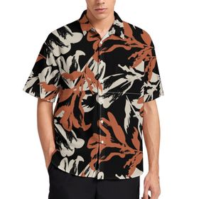 AILLOSA YH-525 Aloha Hawaii 3D Desen Kısa Kollu Erkek Gömlek