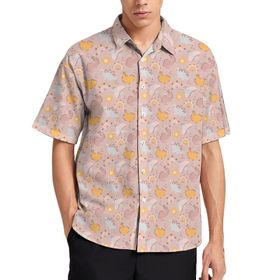 AILLOSA YH-526 Aloha Hawaii 3D Desen Kısa Kollu Erkek Gömlek