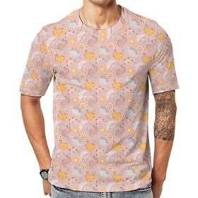 AILLOSA YH-526 Her Şey Baskılı Kısa Kollu Erkek T-shirt
