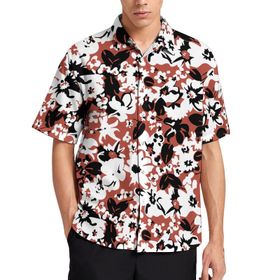 AILLOSA YH-528 Aloha Hawaii 3D Desen Kısa Kollu Erkek Gömlek
