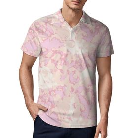 AILLOSA YH-530 3D Baskılı Desen Kısa Kollu Polo Yaka Erkek T-shirt