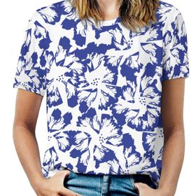 AILLOSA YH-531 Tamamı Baskılı Kısa Kollu Yuvarlak Yaka Kadın T-shirt