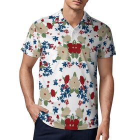 AILLOSA YH-533 3D Baskılı Desen Kısa Kollu Polo Yaka Erkek T-shirt