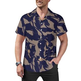 AILLOSA YH-535 Hawaii Çiçek Baskılı 3D Desen Kısa Kollu Erkek Gömlek
