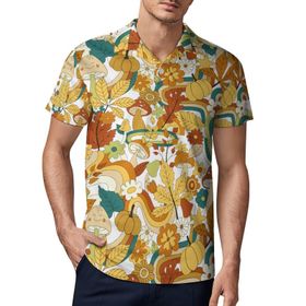 AILLOSA YH-536 3D Baskılı Desen Kısa Kollu Polo Yaka Erkek T-shirt