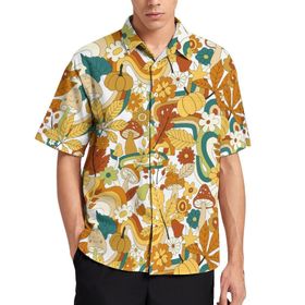 AILLOSA YH-536 Aloha Hawaii 3D Desen Kısa Kollu Erkek Gömlek