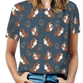 AILLOSA YH-538 Tamamı Baskılı Kısa Kollu Yuvarlak Yaka Kadın T-shirt