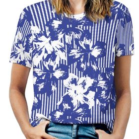 AILLOSA YH-540 Tamamı Baskılı Kısa Kollu Yuvarlak Yaka Kadın T-shirt