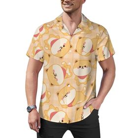 AILLOSA YH-544 Hawaii Çiçek Baskılı 3D Desen Kısa Kollu Erkek Gömlek