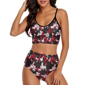 AILLOSA YH-545 Geniş Omuz Askılı Üçgen Bikini Üstü Alçak Bel İki Parça Kadın Bikini Seti