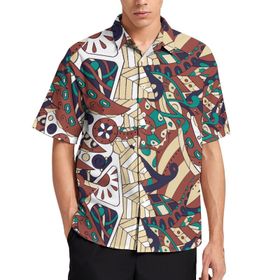 AILLOSA YH-549 Aloha Hawaii 3D Desen Kısa Kollu Erkek Gömlek